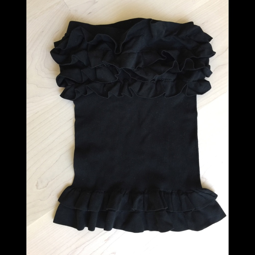 Black ruffle tube top 6/8/10